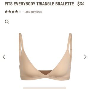 SKIMS FITS EVERYBODY TRIANGLE BRALETTE NWT XL